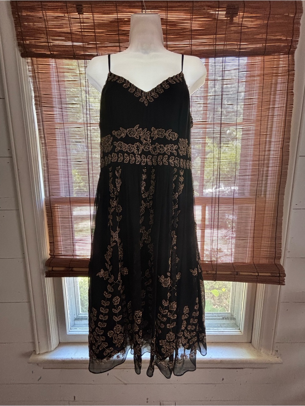 Adrianna Papell Fairy Beaded Vintage Black Dress - Picture 11 of 11